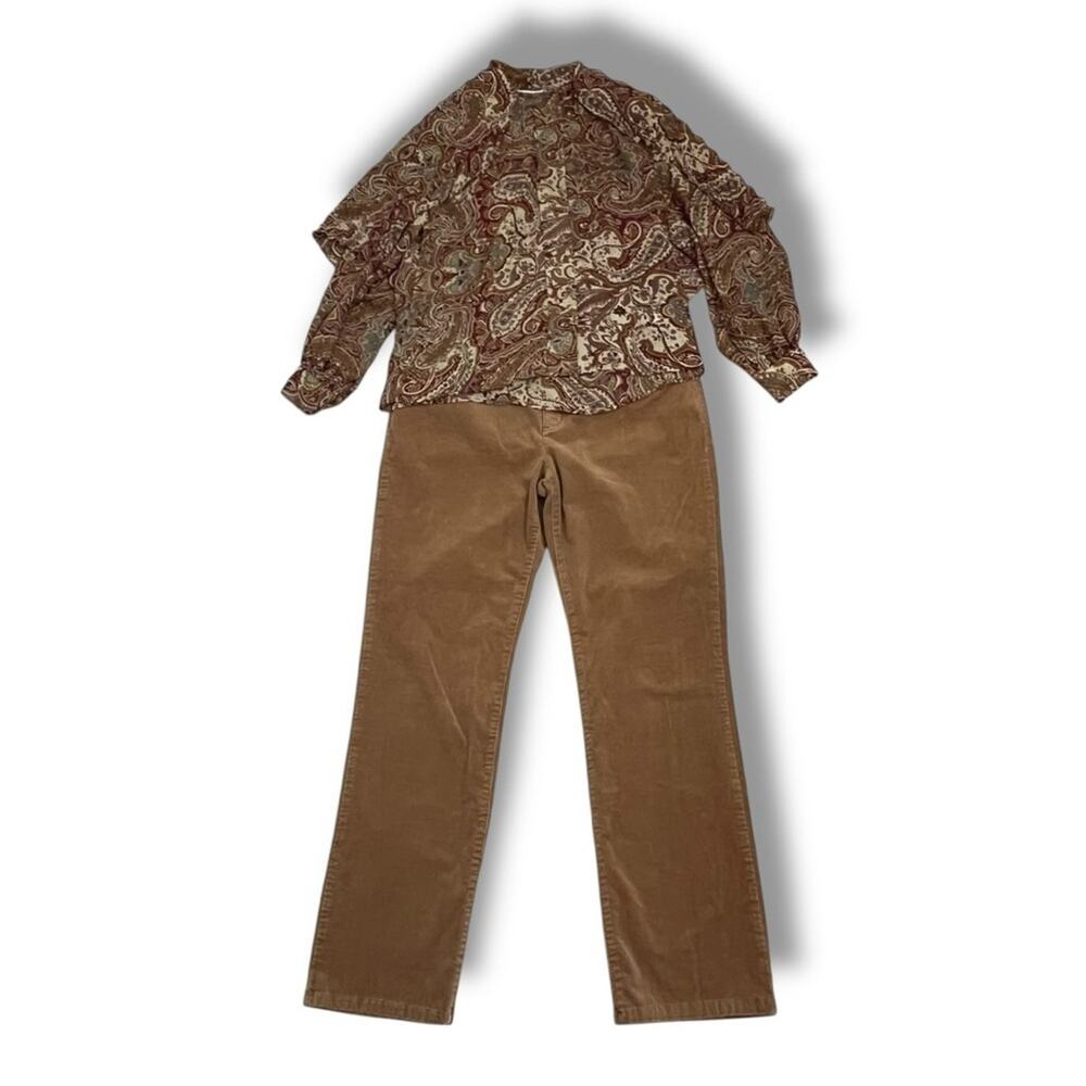 Chaps Denim corduroy high rise straight leg pants - Picture 7 of 9